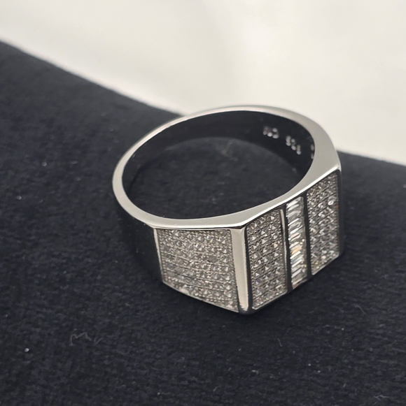 Sterling Silver 925 CZ Pave Statement Ring - Picture 7 of 8